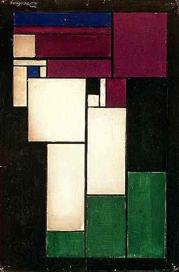 Theo van Doesburg Design for Stained-glass Composition Female Head.